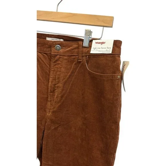 Wrangler Fierce Flare Corduroy Pants Brown High Rise Western Womens Sz 12 NEW - Picture 4 of 7